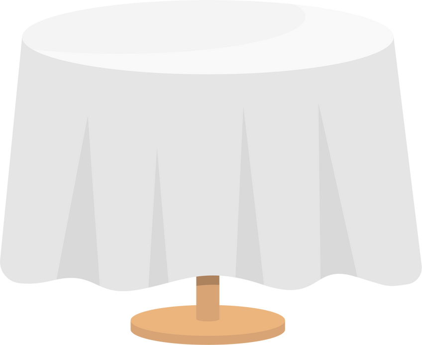 Ornamental White Tablecloth Cover