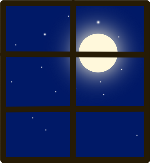 Window with night moon